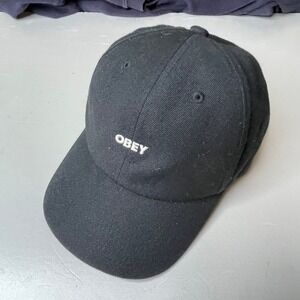 Obey Black Baseball Cap with White Logo